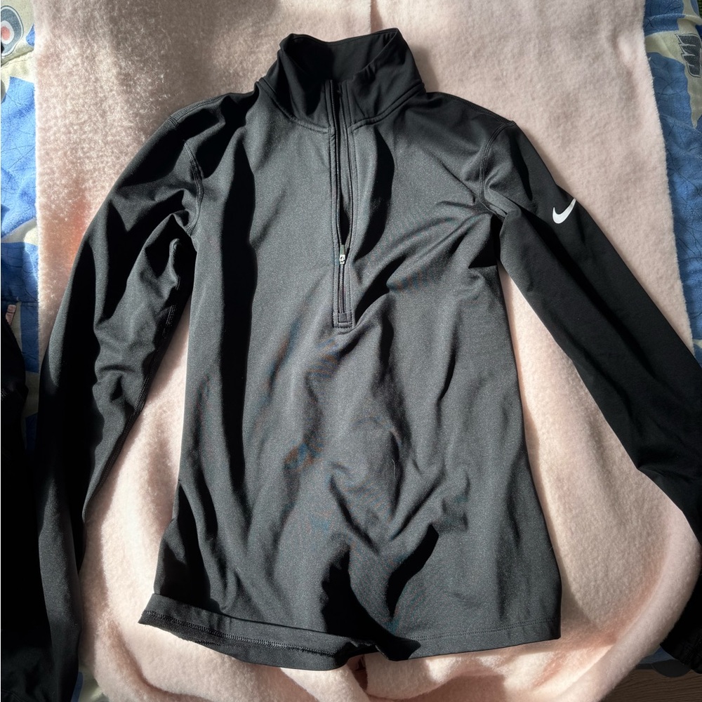 Nike Black and Neon Green Dri-FIT Shirt